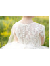 Beaded Ivory Lace Tulle Open Sleeves Flower Girl Dress